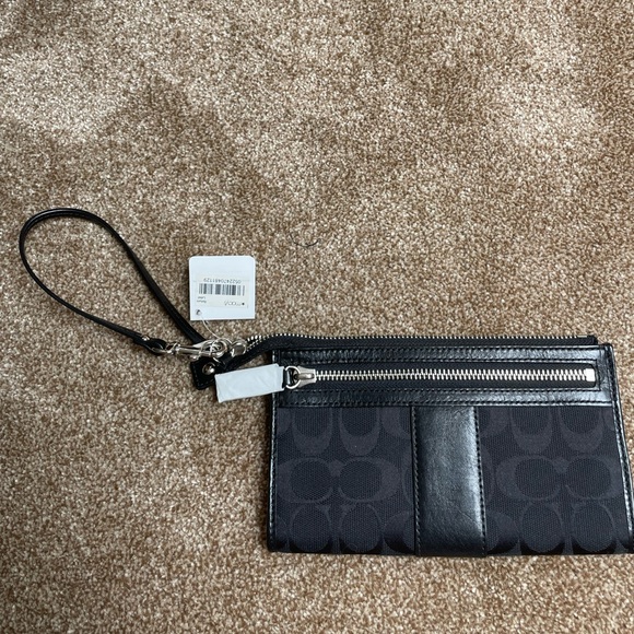 NWT Black Coach Signature Zippy Wallet 48691B - Picture 2 of 5